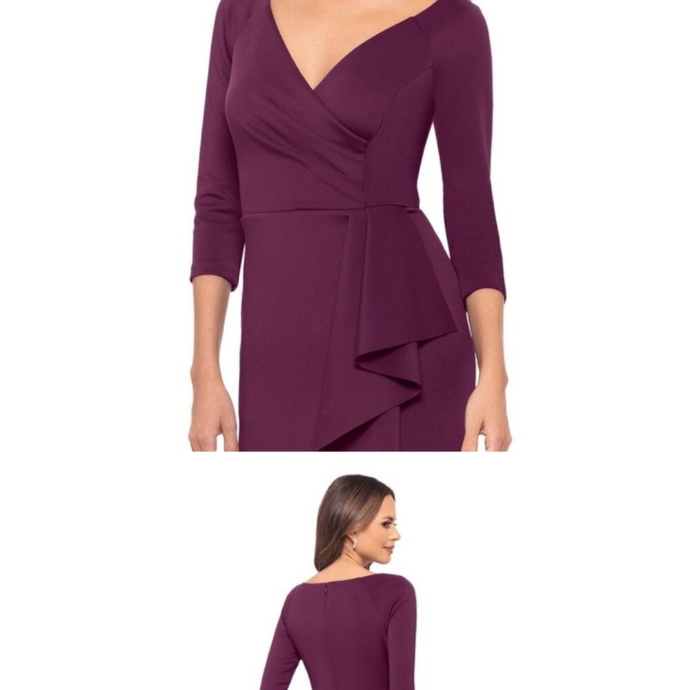 Xscape   Wine color Midi Dress EUC